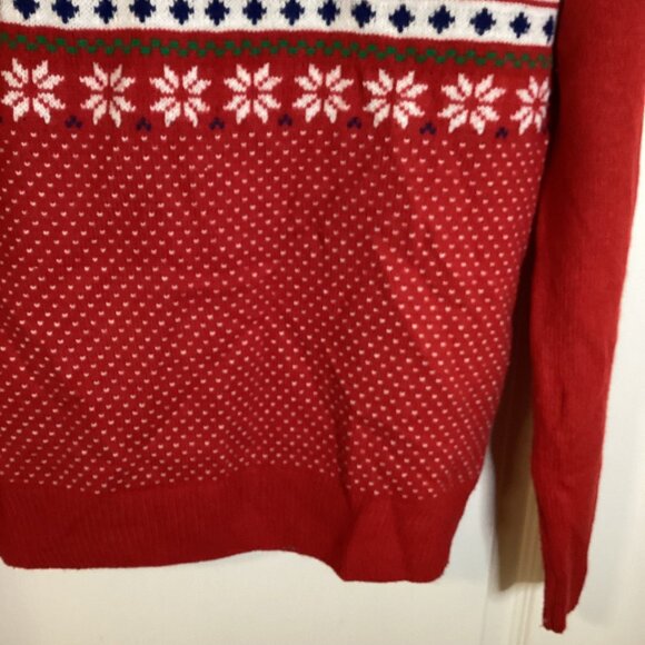 Men's 100% Acrylic Red Christmas Knit Sweater Reindeer's Festive Size S/P - Picture 4 of 9